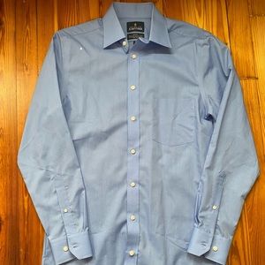 Stafford Travel Easy-Care Broadcloth Fitted Dress Shirt | Size 14.5, 32-33
